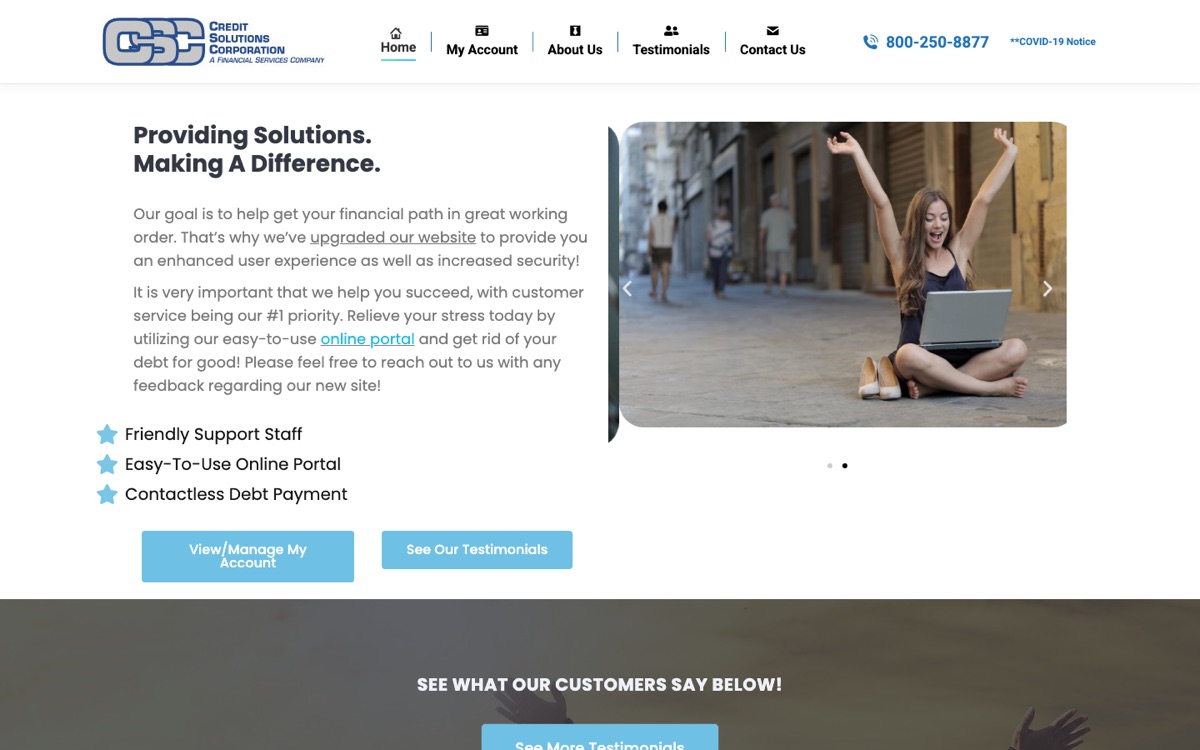 Credit Solutions Corporation homepage