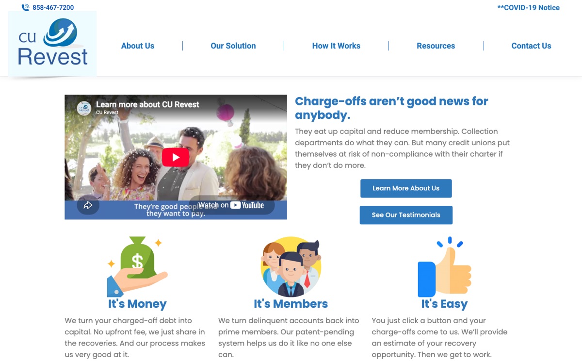 Curevest homepage
