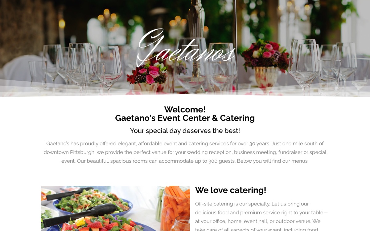 Gaetano's Event Center & Catering homepage